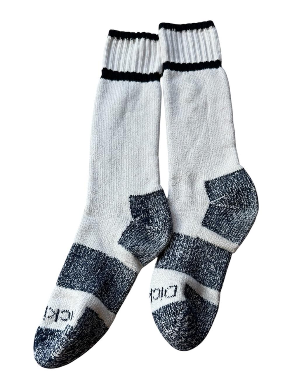 Dickies White long Crew Socks with Black and Gray Accents